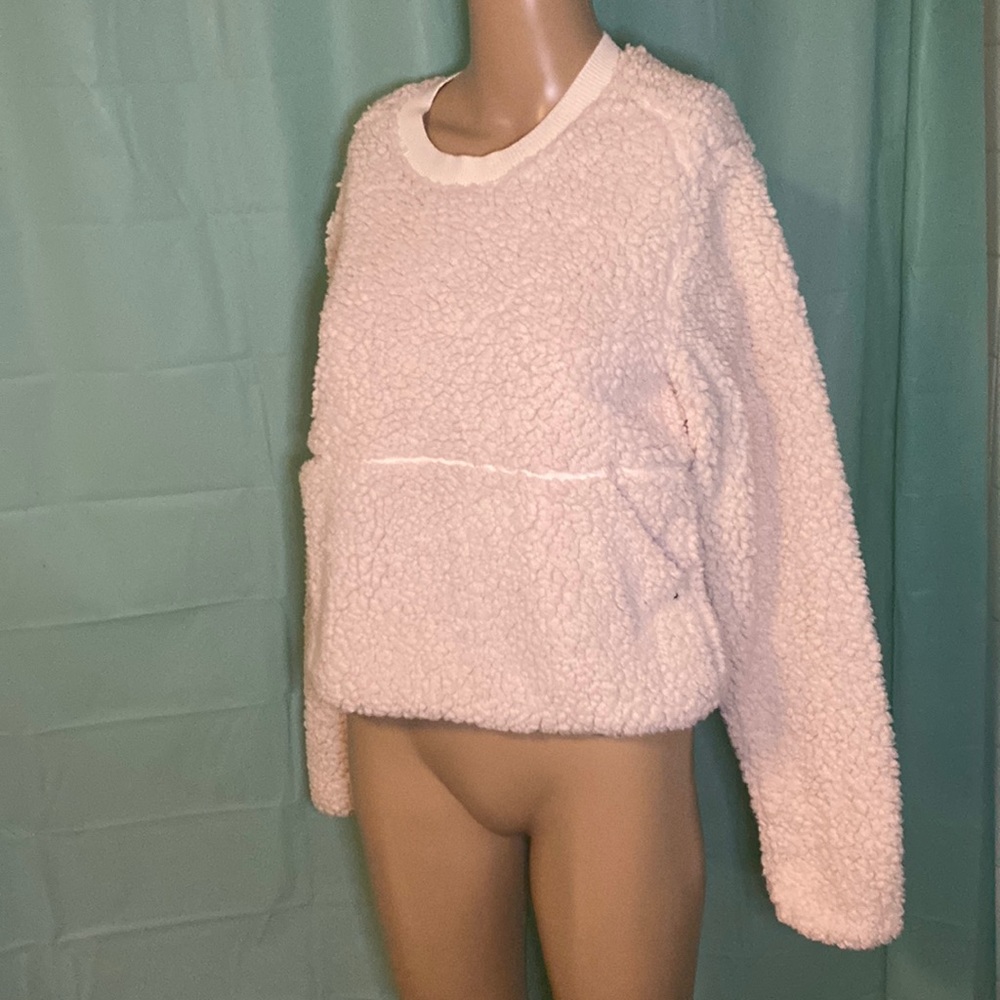 Prana cream small fuzzy pullover